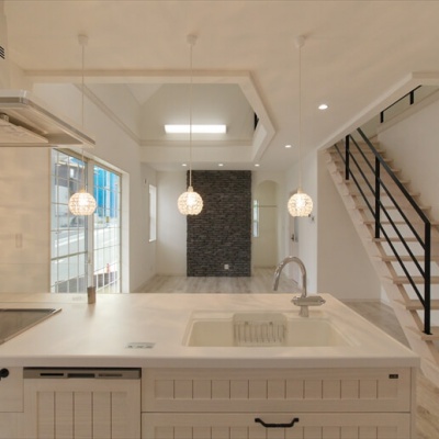 オープンキッチン　オール電化　IHコンロ